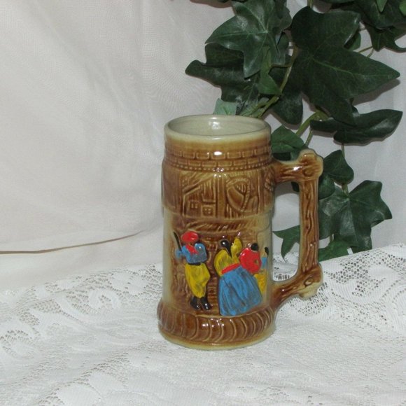 Vintage Hand Painted Stoneware Beer Mug Stein 6.5" - Picture 6 of 7